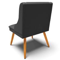 Kit 10 Cadeiras Estofadas Para Sala De Jantar Pés Palito Lia Sintético Preto - Ibiza - 7