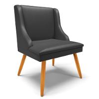 Kit 10 Cadeiras Estofadas Para Sala De Jantar Pés Palito Lia Sintético Preto - Ibiza - 8