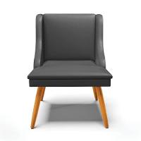 Kit 10 Cadeiras Estofadas Para Sala De Jantar Pés Palito Lia Sintético Preto - Ibiza - 9