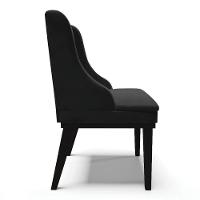 Kit 6 Cadeiras Estofadas Para Sala De Jantar Base Fixa De Madeira Preto Lia Veludo Preto - Ibiza - 6