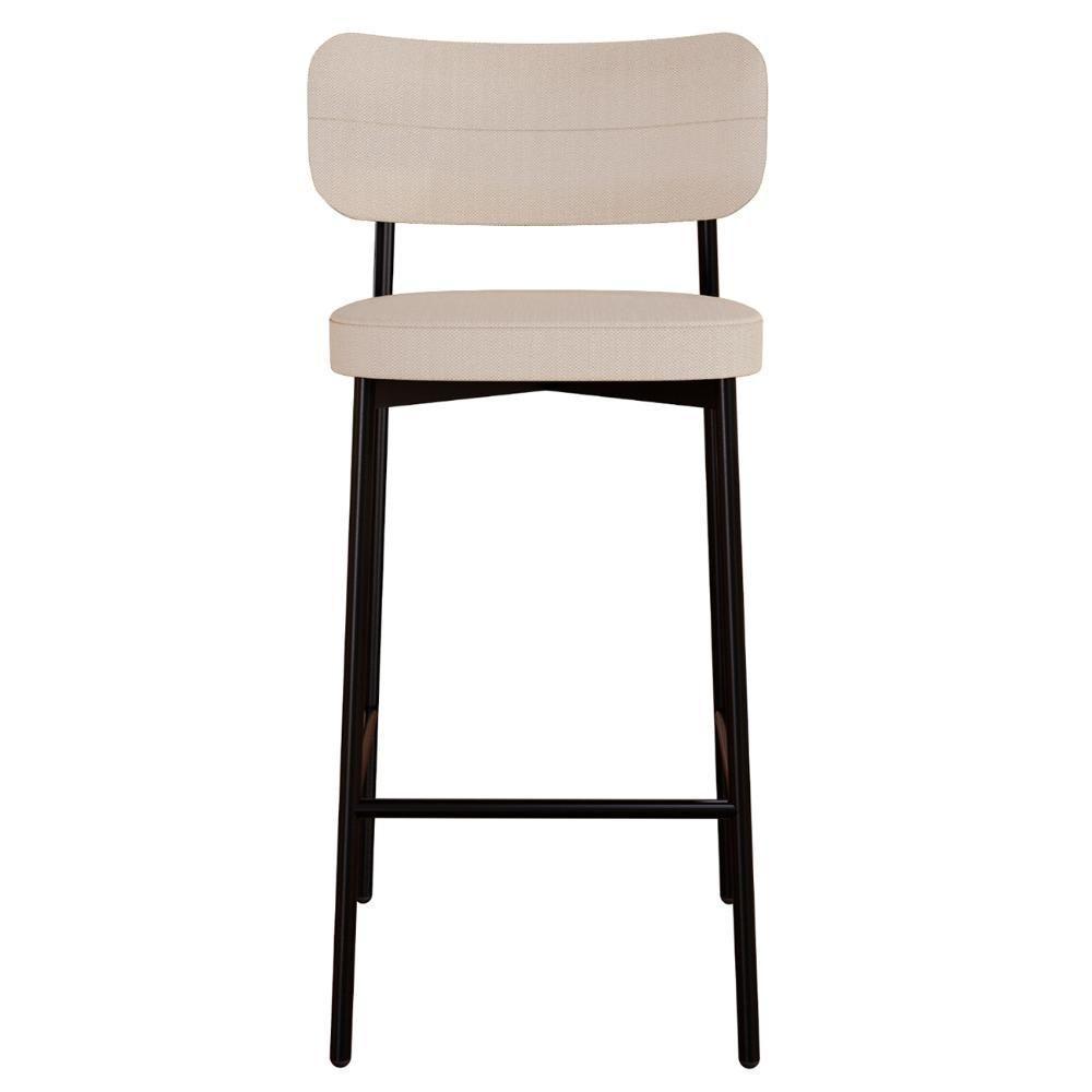 Banqueta Alta Bar Estofada Kit 4 Ella M25 Linho Areia - Mpozenato - 6