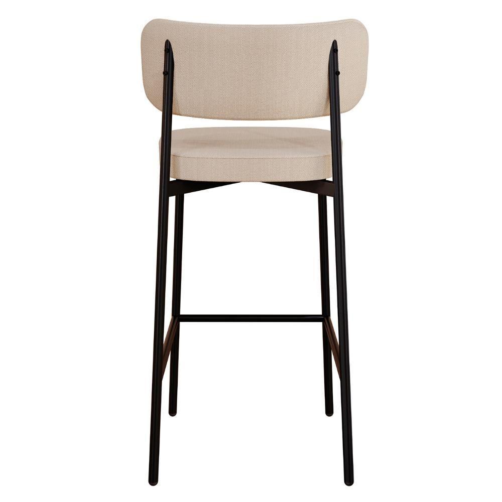 Banqueta Alta Bar Estofada Kit 4 Ella M25 Linho Areia - Mpozenato - 7