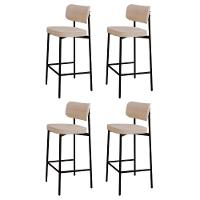 Banqueta Alta Bar Estofada Kit 4 Ella M25 Linho Areia - Mpozenato - 1