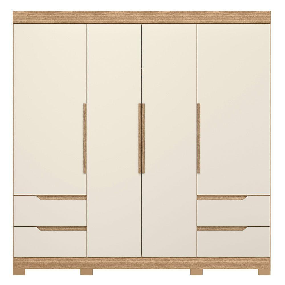 Guarda Roupa Vivacce 4 Portas E 4 Gavetas Albatroz Freijo/off White - 3