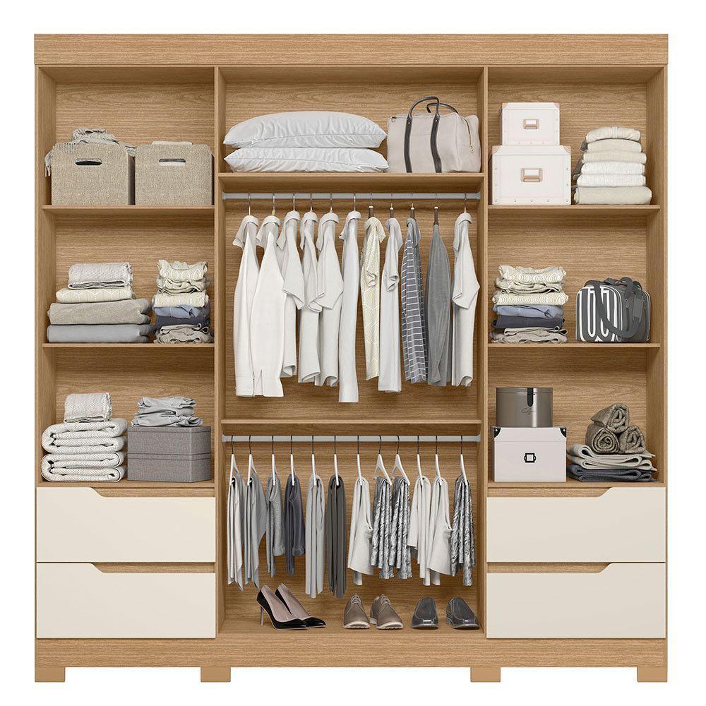 Guarda Roupa Vivacce 4 Portas E 4 Gavetas Albatroz Freijo/off White - 4