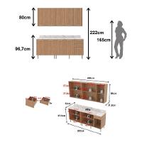 Cozinha Compacta 4 Peças Com Armário E Balcão Com Tampo Multimóveis Cr20448 Freijó Mármore Branco - 7