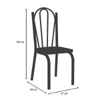 Jogo De Mesa Lótus Tampo De Vidro E 4 Cadeiras 121 Preto-azul Turquesa - Artefamol - 4
