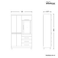 Guarda Roupa Fusion Solteiro Porta Basculante Albatroz Freijó/titanium - 6
