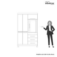 Guarda Roupa Fusion Solteiro Porta Basculante Albatroz Freijó/titanium - 7