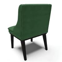 Kit 2 Cadeiras Estofadas Para Sala De Jantar Base Fixa De Madeira Preto Lia Veludo Verde - Ibiza