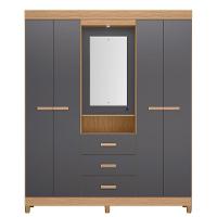 Guarda Roupa ágata Com 4 Portas E 1 Cabideiro Albatroz Freijó/titanium - 3