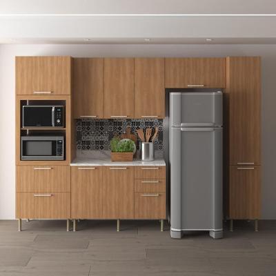 Cozinha Completa Modulada 5 Peças Cr20451 9 Portas 5 Gavetas MDP 320cm Marrom