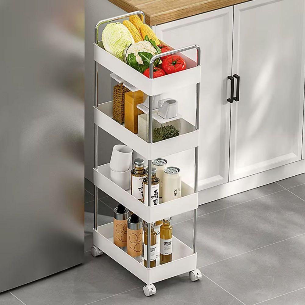 Prateleira Multiuso 4 Andares Com Rodinhas - Organize Com Praticidade branco - 6