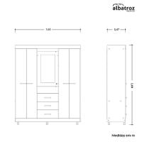 Guarda Roupa ágata Com 4 Portas E 1 Cabideiro Albatroz Cinamomo/off White - 2