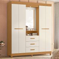 Guarda Roupa ágata Com 4 Portas E 1 Cabideiro Albatroz Cinamomo/off White - 5