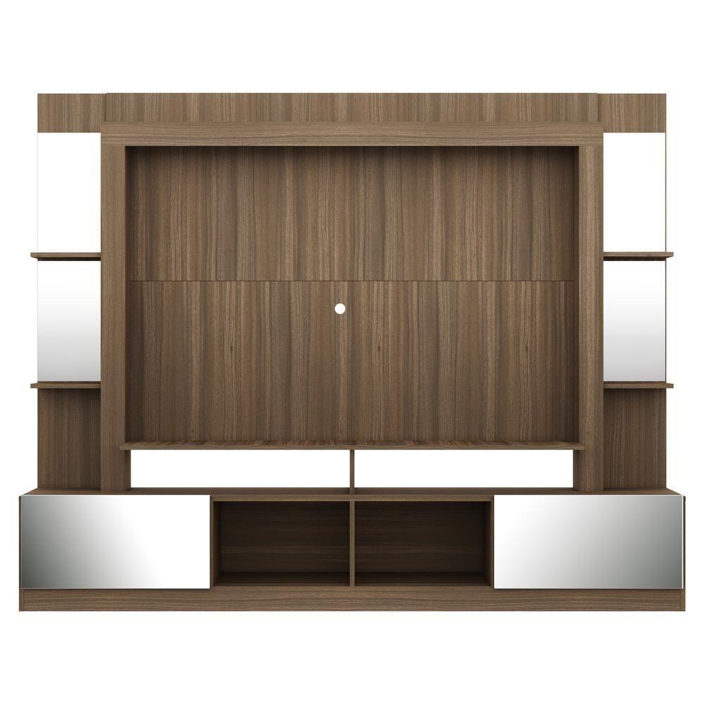 Rack Estante com Painel Tv 65 e Espelho Oslo Madeirado - 1