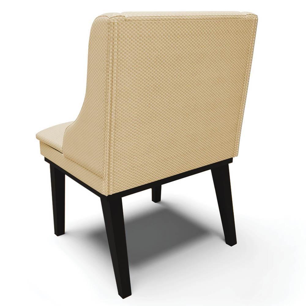 Kit 2 Cadeiras Estofadas Para Sala De Jantar Base Fixa De Madeira Preto Lia Veludo Luxo Off White - Ibiza - 7