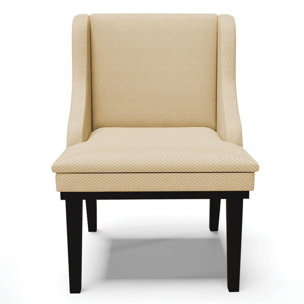 Kit 2 Cadeiras Estofadas Para Sala De Jantar Base Fixa De Madeira Preto Lia Veludo Luxo Off White - Ibiza - 8