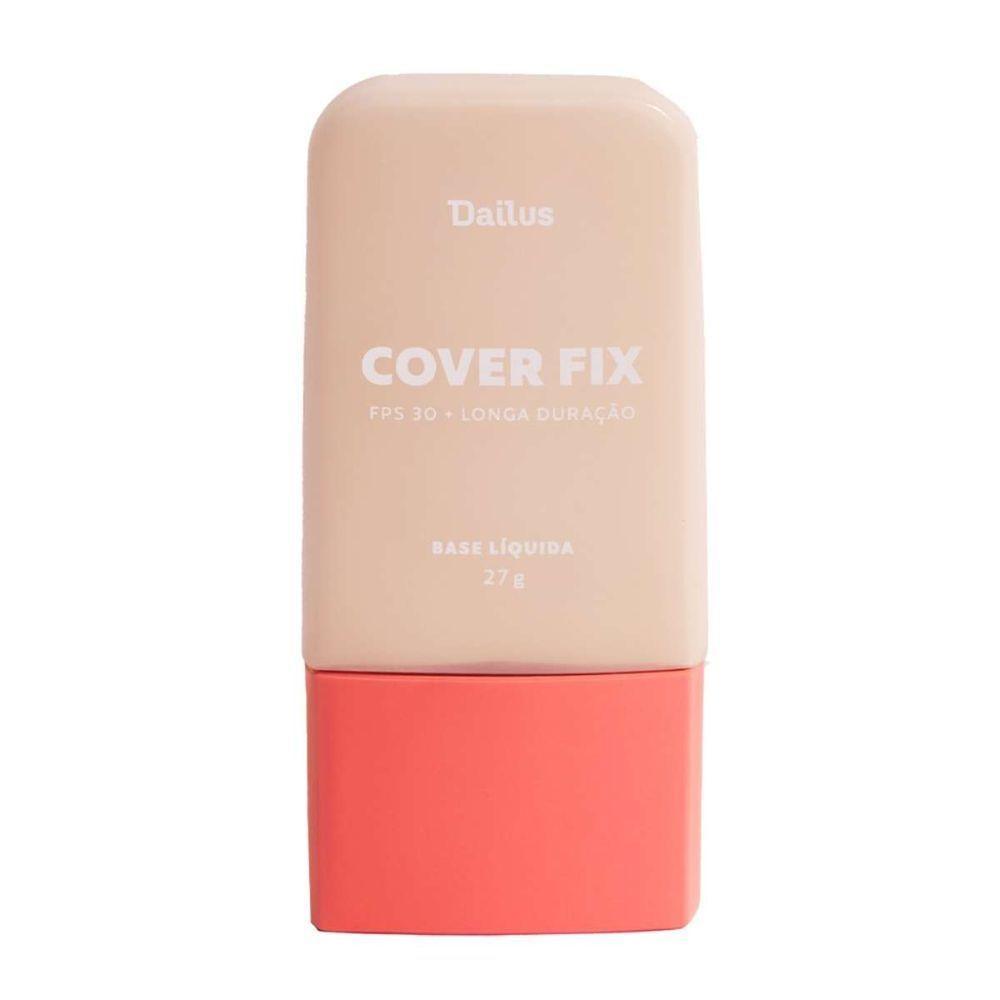 Base Líquida Cover Fix 30ml Dailus Cobertura Perfeita e Alta Fixação D1 Claro - 1