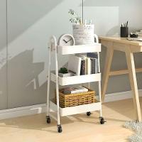 Prateleira De Metal Multiuso 3 Andares Com Rodinhas - Organização e Praticidade branco - 10