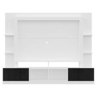 Rack Estante com Painel Tv 65 e 2 Portas Oslo Branco preto - 1