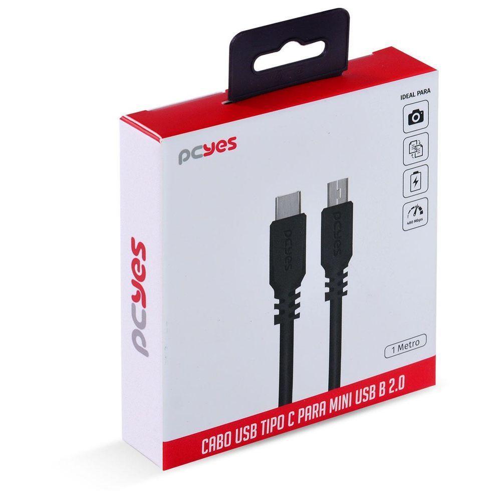 Cabo Usb Tipo C Para Mini Usb B 2.0 1m Preto - Pucmbp-1 - 7