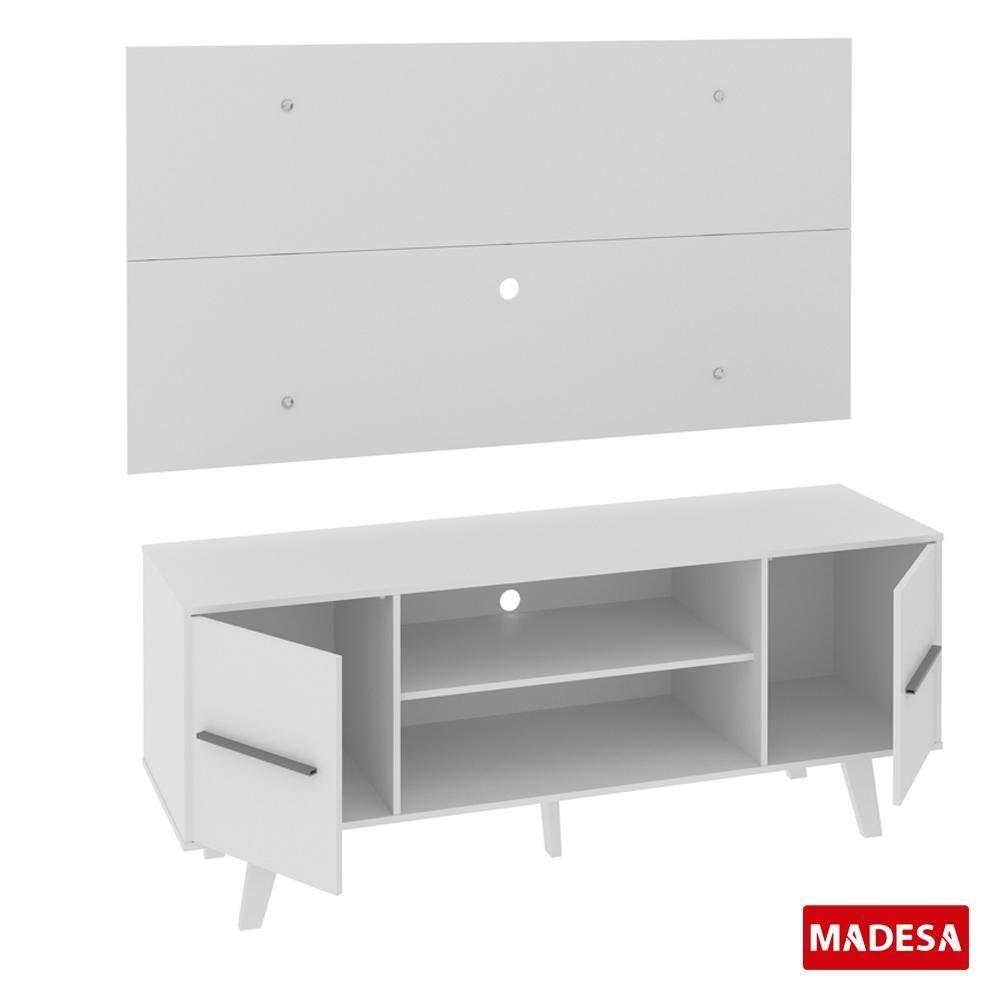Rack e Painel para TV até 50" Copenhagen Branco Madesa - 7
