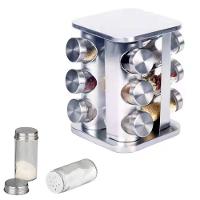 Porta Condimentos Giratório Com 12 Potes De Vidro - Organização E Elegância - 2