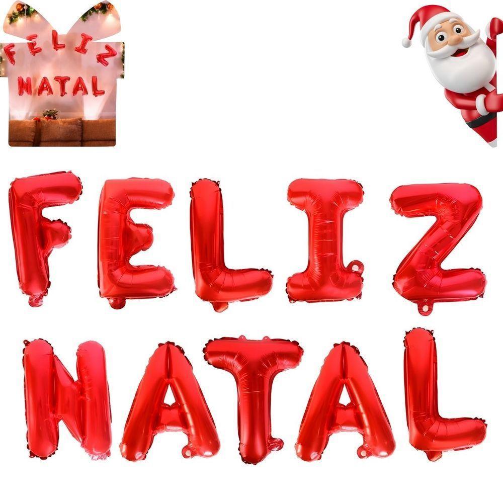 Kit De Balões Metalizados Vermelho 37cm ? Feliz Natal - 6