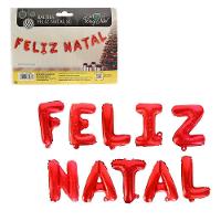 Kit De Balões Metalizados Vermelho 37cm ? Feliz Natal - 1