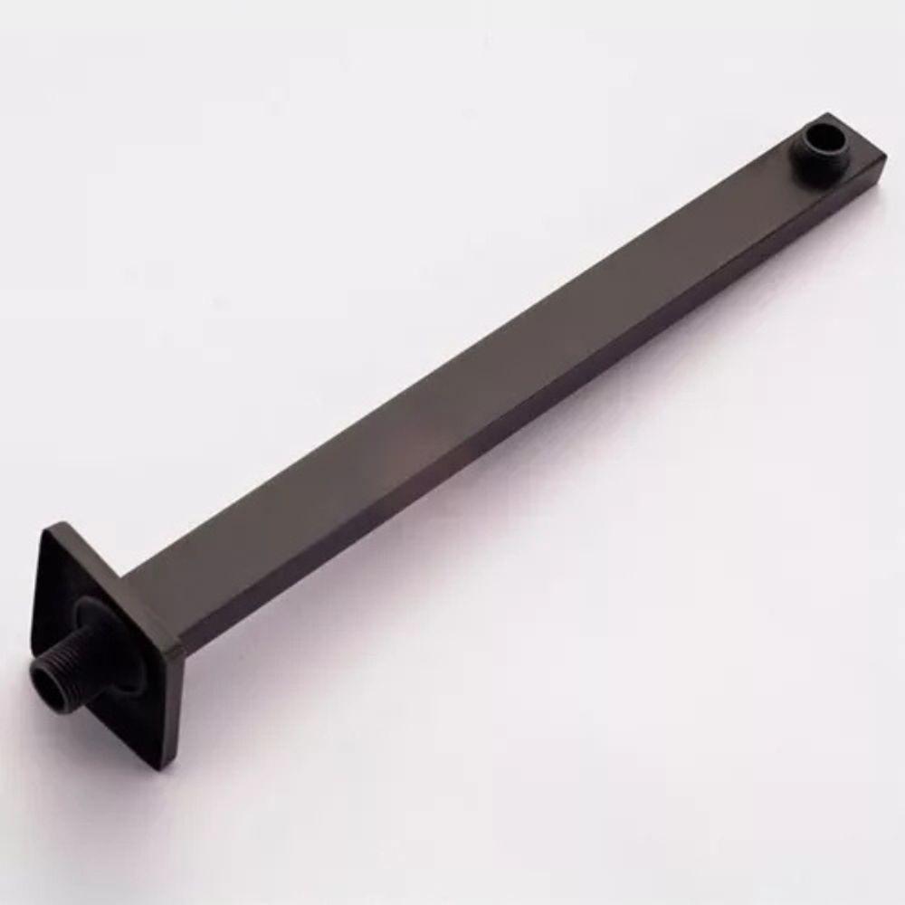 Ducha Quadrada Slim 20x20cm Com Braço 40cm Inox Preta Domum - 5