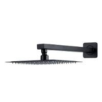 Ducha Quadrada Slim 20x20cm Com Braço 40cm Inox Preta Domum - 1