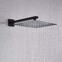 Ducha Quadrada Slim 20x20cm Com Braço 40cm Inox Preta Domum - 2