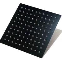 Ducha Quadrada Slim 20x20cm Com Braço 40cm Inox Preta Domum