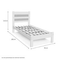 Cama Lara Solteiro Castanho Com Colchão Atraente - 3