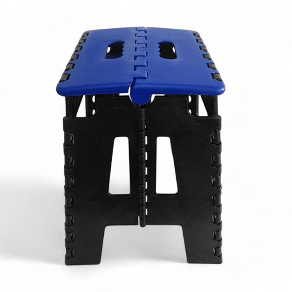 Banco Multiuso Dobrável Portátil Até 100kg Plástico Durável Com Alça Azul Escuro - 1