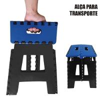 Banco Multiuso Dobrável Portátil Até 100kg Plástico Durável Com Alça Azul Escuro - 5