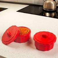 Pote Gourmet Bliss Com Tampa 150ml Vermelho Em Silicone - 2