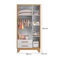 Guarda Roupa Infantil 3 Portas Q Encanto Slim freijo Toq-branco Acetinado - 3