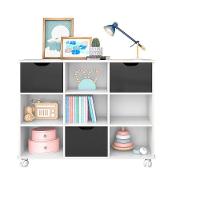 Nicho Organizador Branco 3 Gavetas Com Rodízios Dritex gavetas Pretas - 2