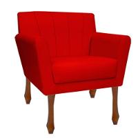 Kit Recamier Sofá Divã Clinica 180 + 2 Poltrona Iza Retro suede Vermelho