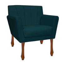 Kit Recamier Sofá Divã Clinica 180 + 2 Poltrona Iza Retro suede Azul - 5