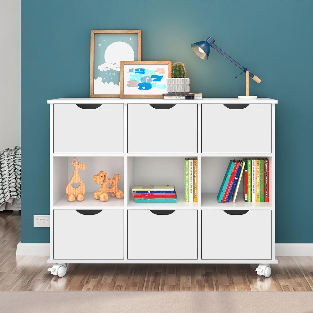 Nicho Organizador Branco 6 Gavetas Com Rodízios Dritex gavetas Brancas - 1