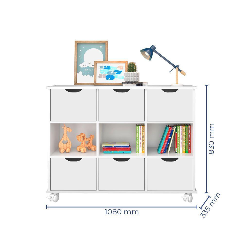 Nicho Organizador Branco 6 Gavetas Com Rodízios Dritex gavetas Brancas - 2