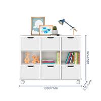 Nicho Organizador Branco 6 Gavetas Com Rodízios Dritex gavetas Brancas - 2