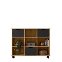 Nicho Organizador Freijó 3 Gavetas Com Rodízios Dritex gavetas Pretas - 4