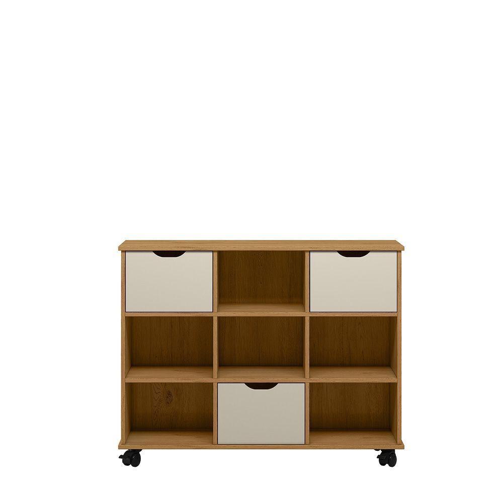 Nicho Organizador Freijó 3 Gavetas Com Rodízios Dritex gavetas Brancas - 4