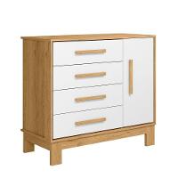 Cômoda Para Quarto Infantil Q Encanto Slim freijo Toq-branco Acetinado - 4