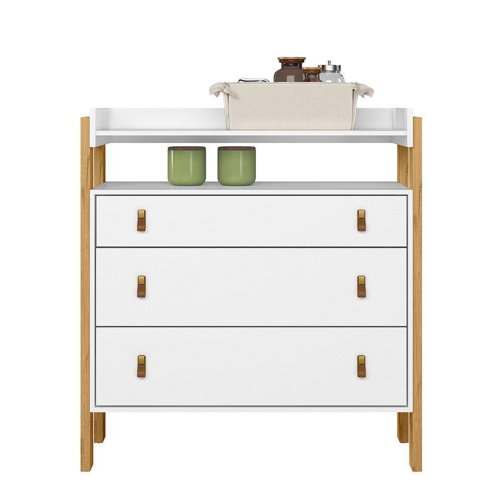 Jogo De Quarto Infantil Guarda Roupa E Cômoda Fantasia Branco Acetinado - 7