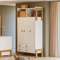 Jogo De Quarto Infantil Guarda Roupa E Cômoda Fantasia Branco Acetinado - 5